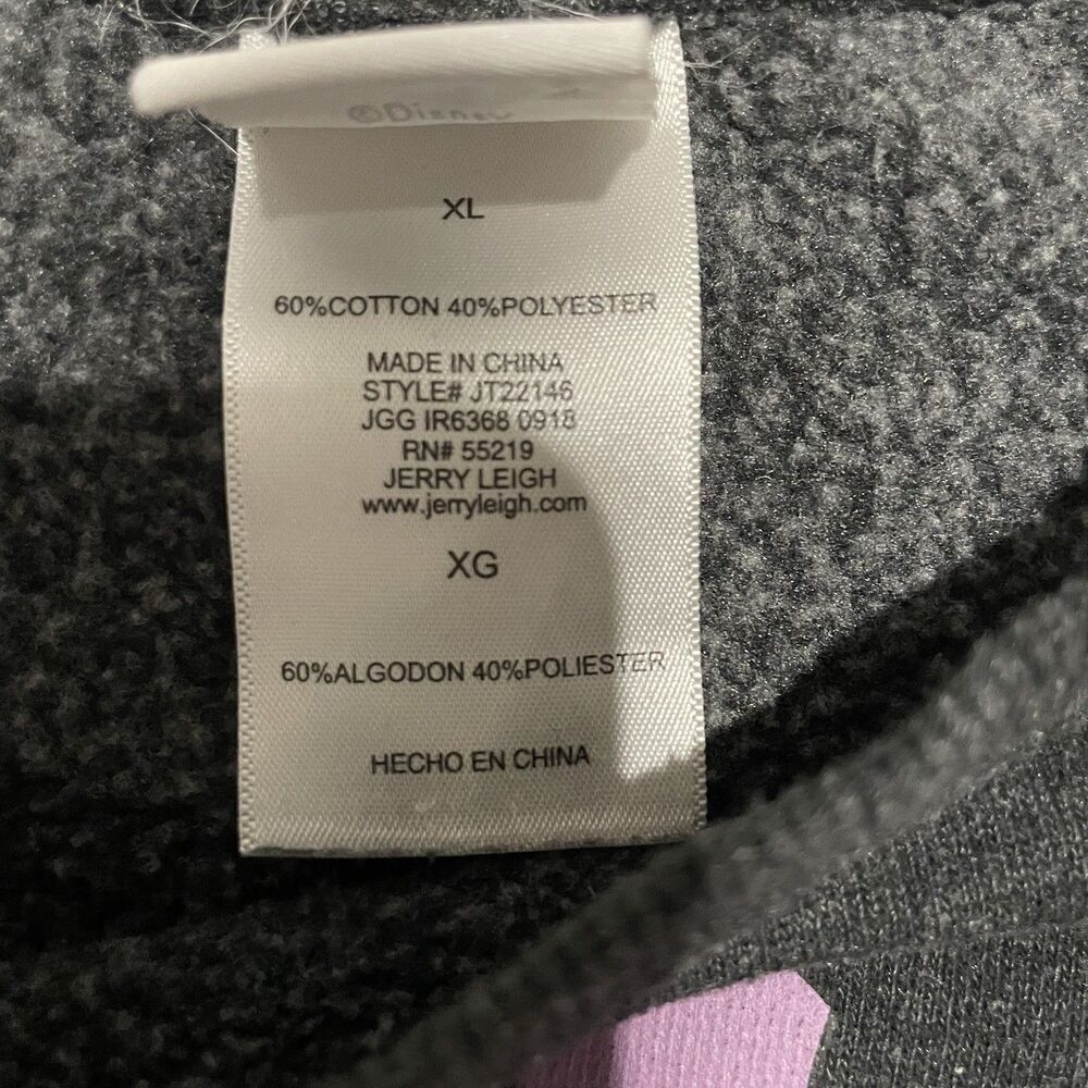Disney Stitch Womens Sweatshirt Color Gray With Sequins Size XL - Picture 3 of 4